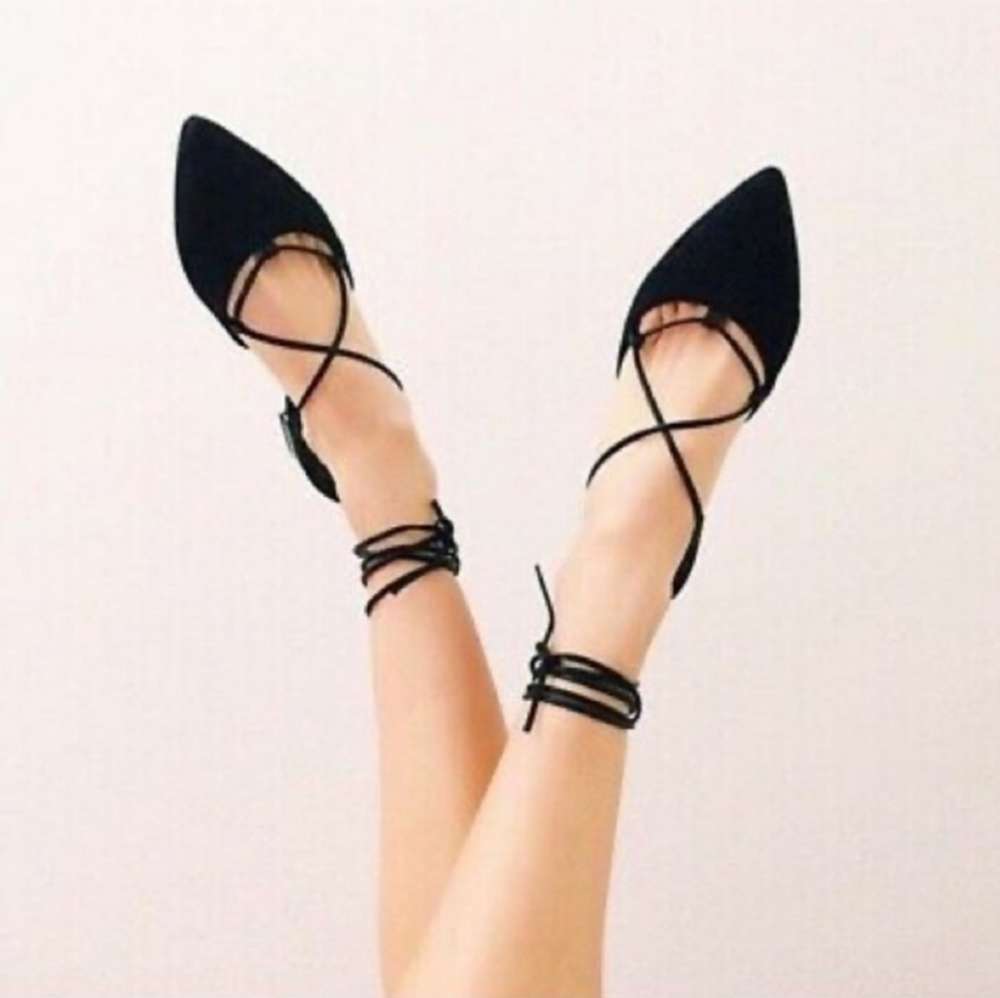 Stuart Weitzman 5.5 Gilligan Suede Lace Up Flats